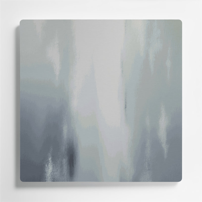 Art abstrait en métal sur fond bleu 38, H 32 po x l 32 po