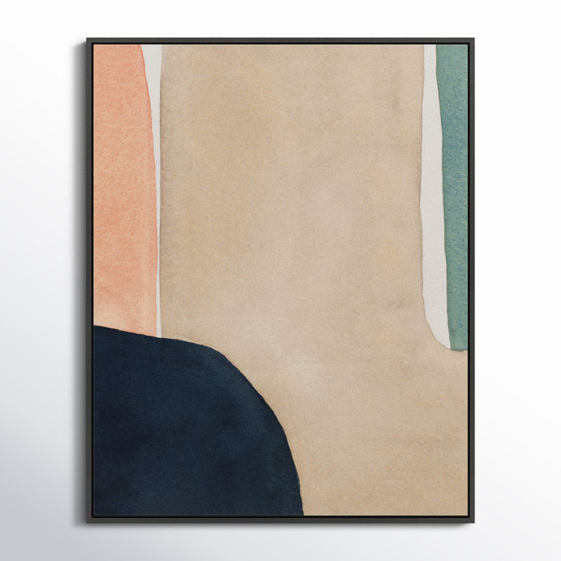 Divided " Hazy Gray " by Julia Balfour, 30" H x 38" W x 1.25" D, Black Picture Framed Canvas