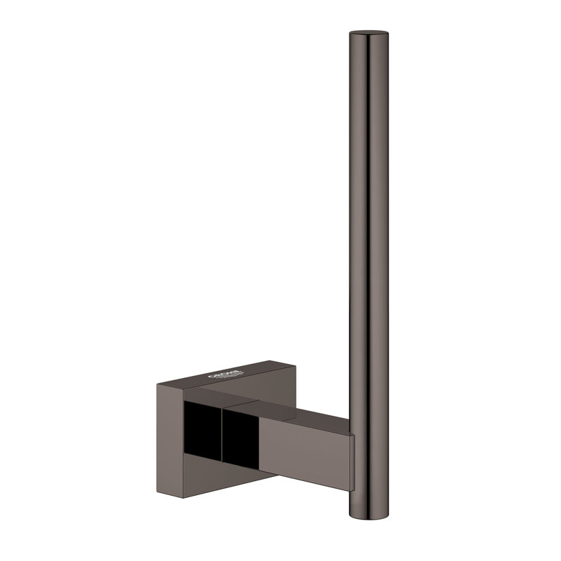 Essentials Cube Wall Mount Toilet Paper Holder, Hard Graphite