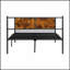 Structure de lit robuste en métal avec tête de lit à panneau en bois, conception silencieuse et amplement de rangement sous le lit pour les chambres à coucher modernes-865606828
