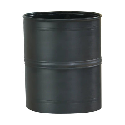 Metal Wastebasket, 7Qt, Black
