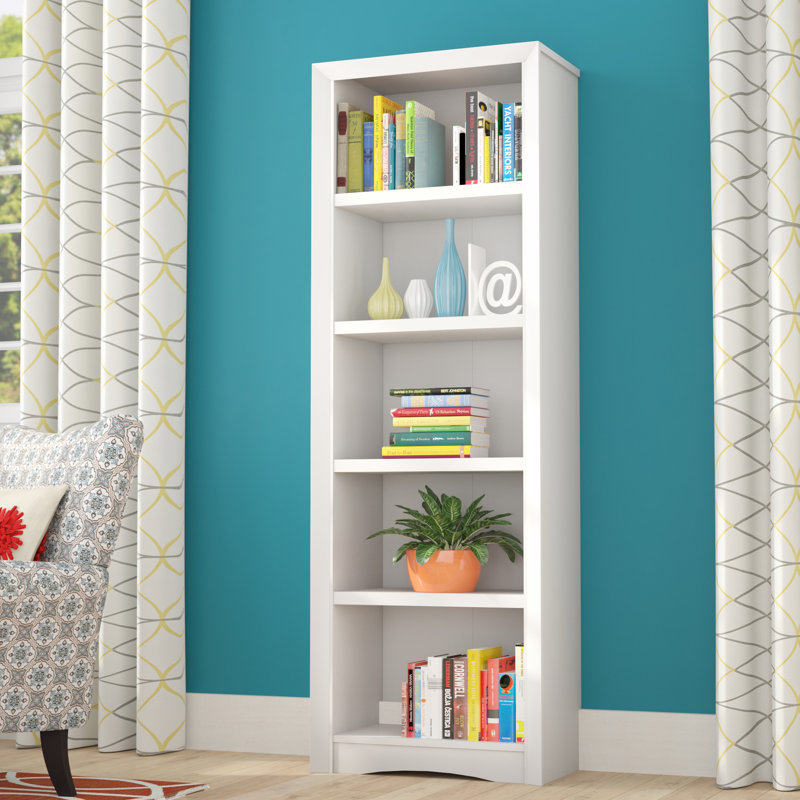 Bibliothèque standard H 71 po x l 24 po Santorella, Blanc, (4 Shelves) 59"H x 24"W x 13"D
