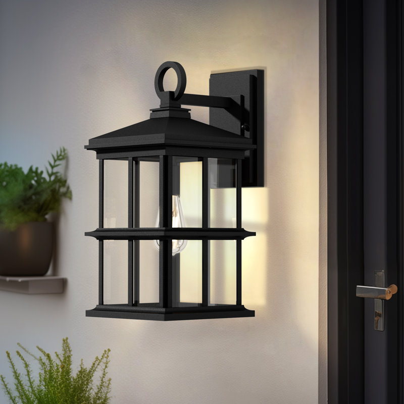 17" Outdoor Wall Light,Waterproof Porch Light with Clear Glass, Modern Exterior Lights for Porch, Garage, Entryway