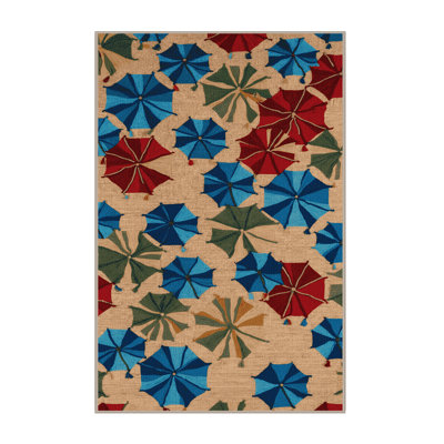 Washable Beach umbrellas Nautical Area Rug