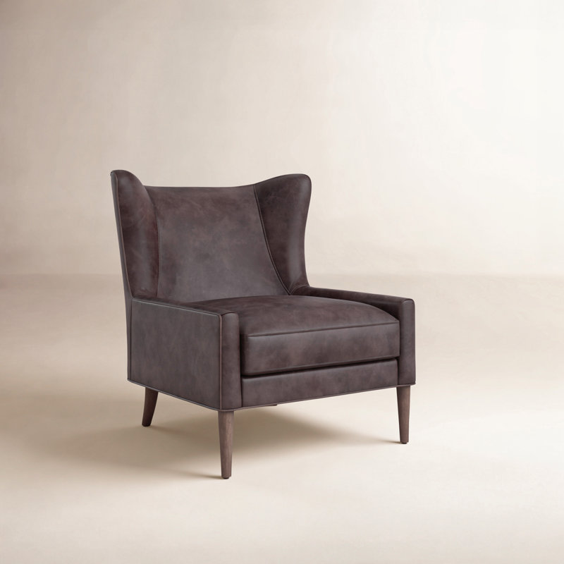 Perth Upholstered Wingback Chair, Palermo Cognac, Toasted Parawood
