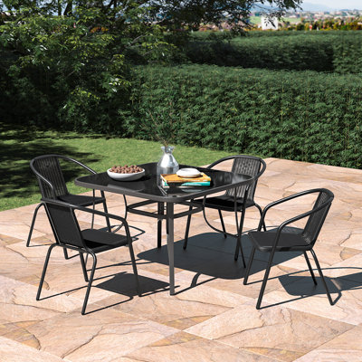 Ber 4 - Person Patio Dining Set with Square Table