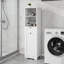 Armoire de trieur de linge inclinable à un compartiment et un tiroir - Blanc