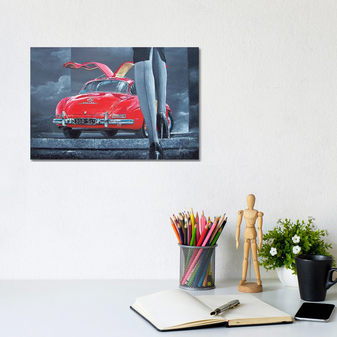 1954 Mercedes-Benz 300 SL Gulleing von Sinisa Saratlic - No Frame Gallery-Wrapped Canvas Giclée on Canvas