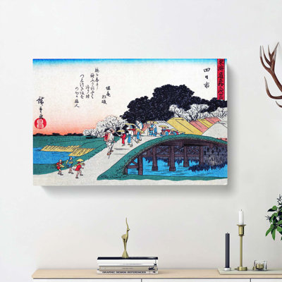 Yokkaichi Bridge by Utagawa Hiroshige - Wrapped Canvas