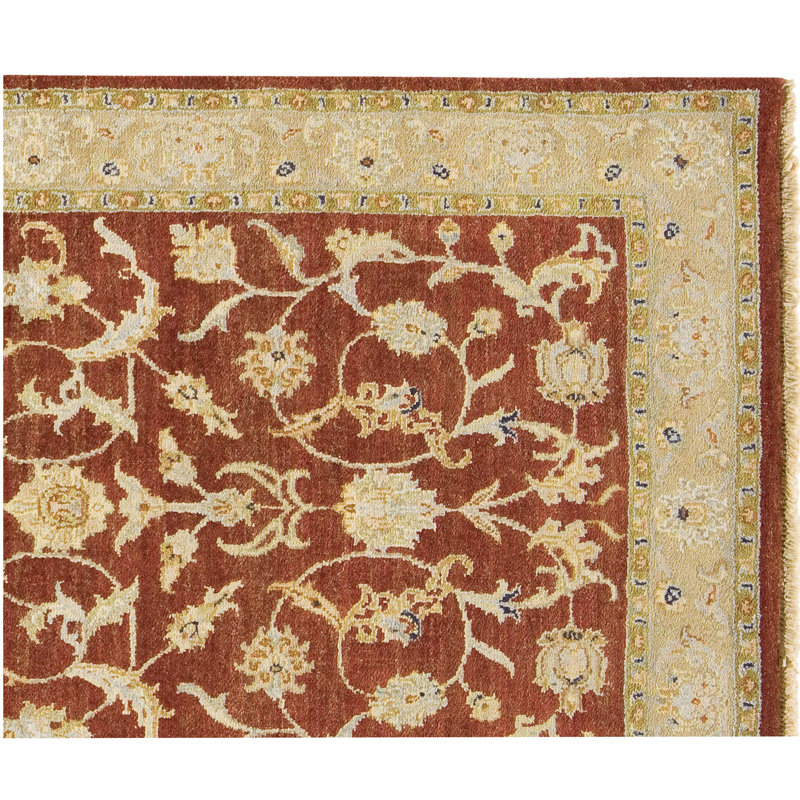 Hand Knotted Oriental Area Rug in Rust/Beige, Runner 3' x 22'