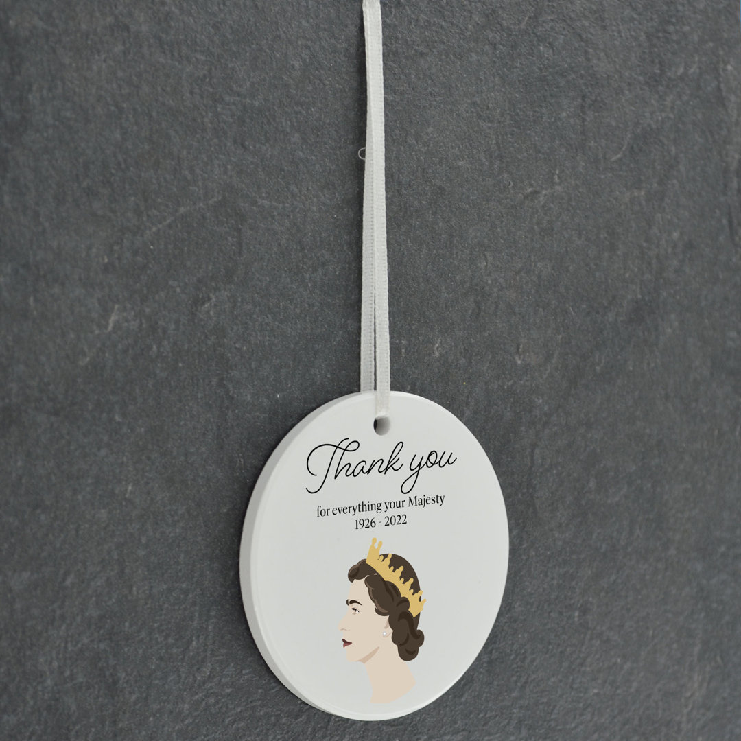 Sanson Queen Thank You Young Circle Shaped Ceramic Ornament