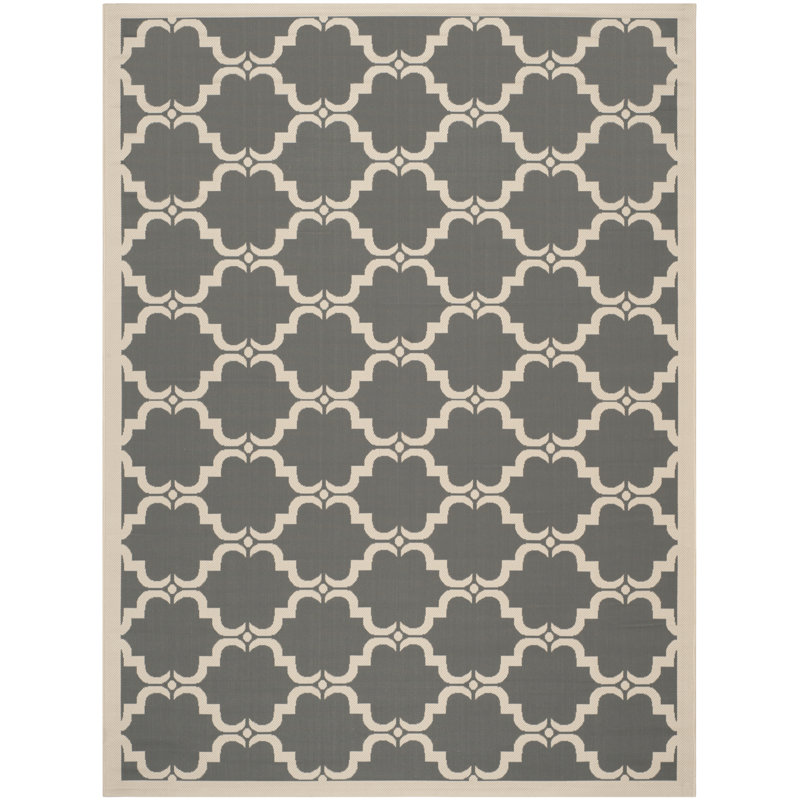 Tapis anthracite/beige à motif géométrique Herefordshire, Rectangle 9 pi x 12 pi
