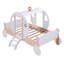 Lit voiture simple avec couronne et lit plateforme en bois avec escalier-302626593