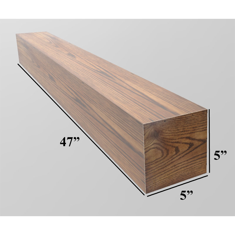 3 Piece Oak Floating Shelf, Charcoal Black, 5" H x 47" W x 5" D