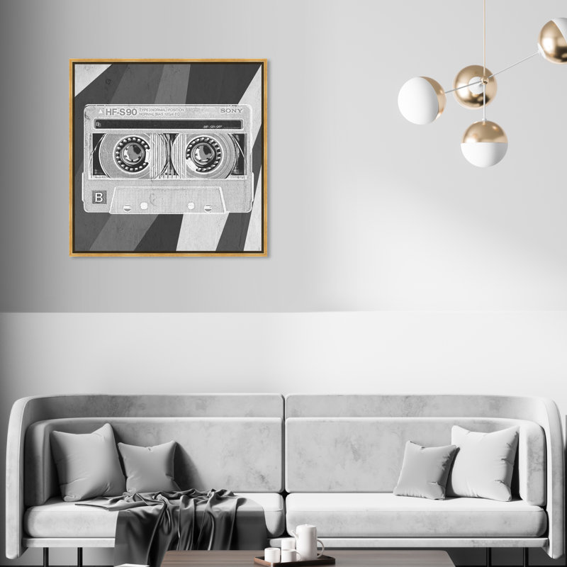 My Mixtape Music Notes - Print, Toile encadrée d'or, H 30 po x l 30 po
