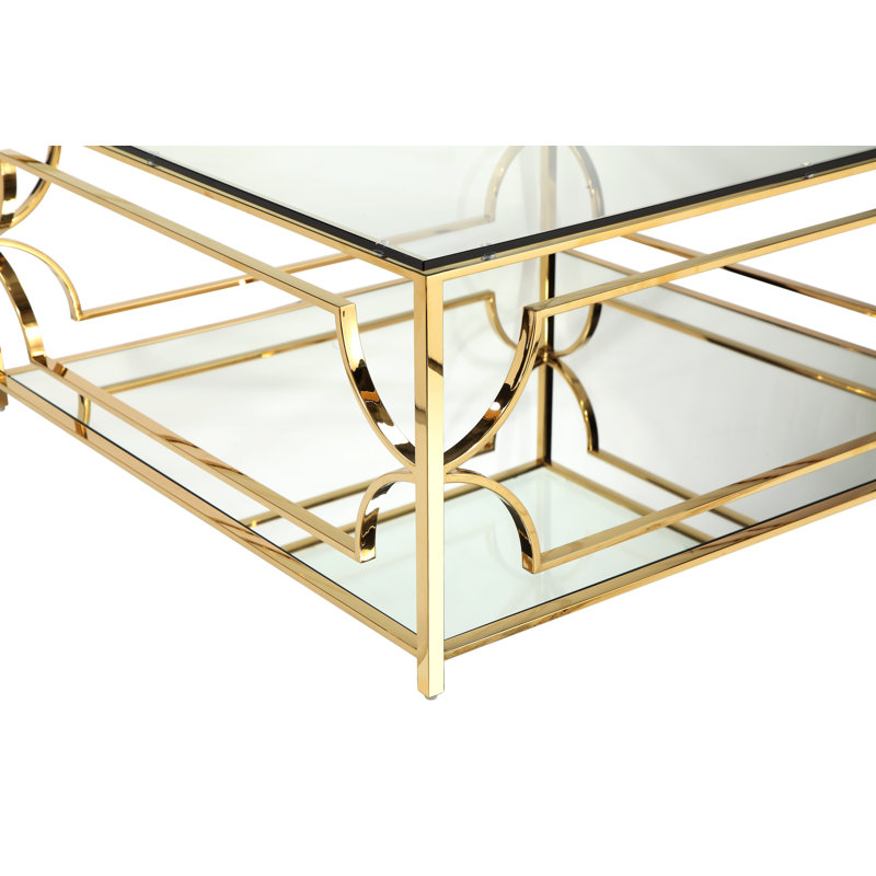 Edward Coffee Table, High Polish Gold