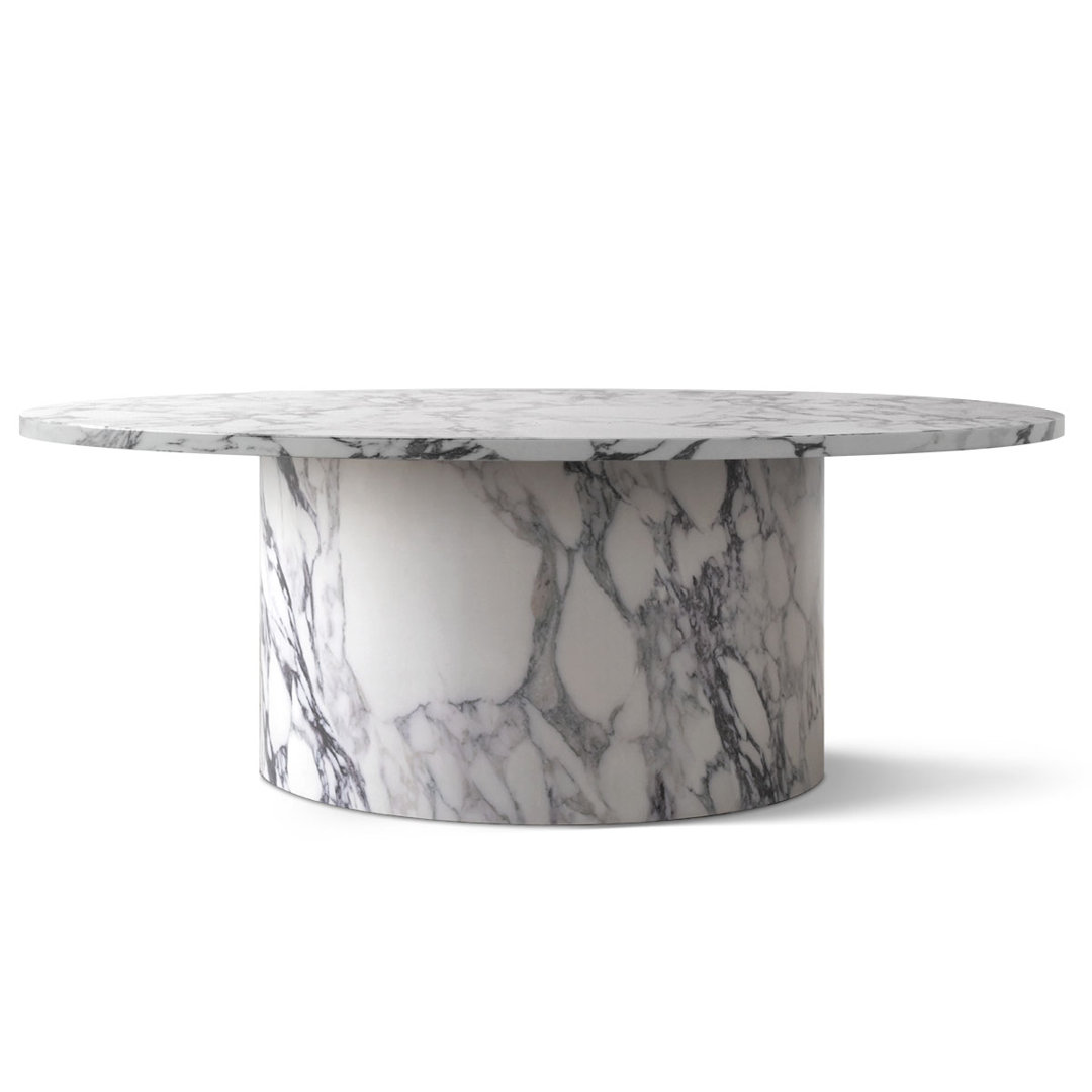 Asherville 40" Faux Marble Round Pedestal Coffee Table Wrought Studio™