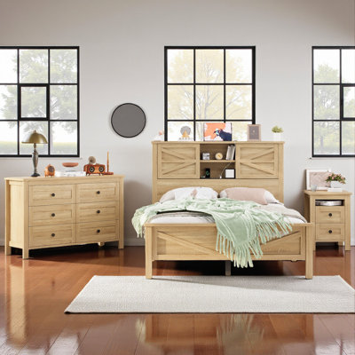 3 Piece Bedroom Set (Bed+1*Nightstand +Dresser) with Charging Station by Laurel Foundry Modern Farmhouse