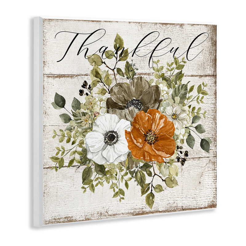 «Thankful Floral Pumpkin», estampe numérique par LSR Design Studio