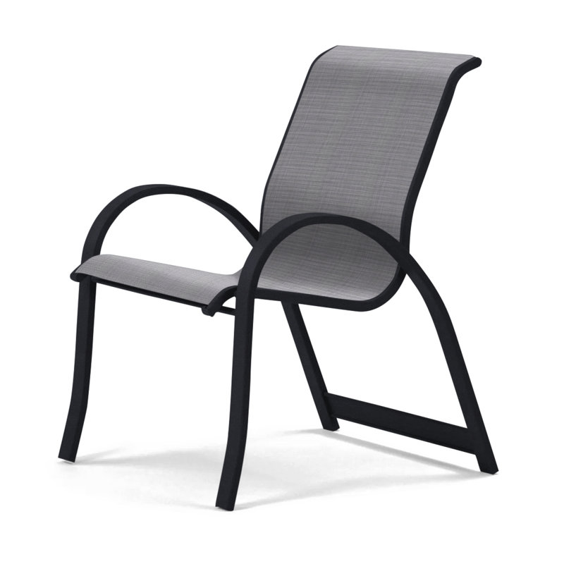 Fauteuil de salle à manger empilable Hiraku, Noir, Titane Sunbrella®