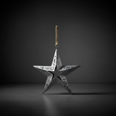 Etched Star Pendant in Silver Patina