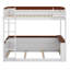 Lit superposé en bois avec tablettes intégrées, boîte de rangement, lumière DEL et station de charge USB-228151287