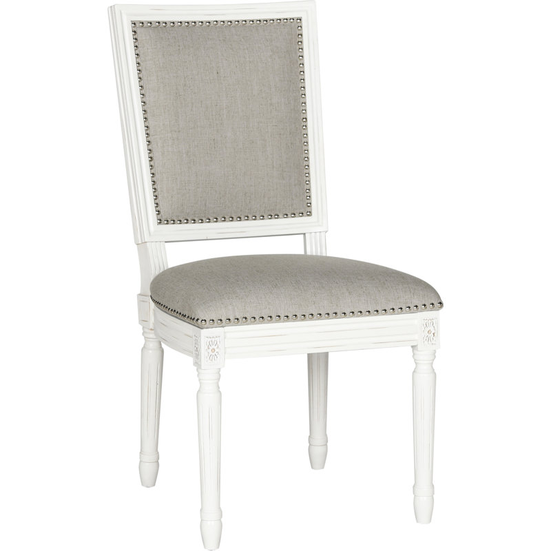 Moneta 19.8'' H Linen Upholstered Side Chair, Light Grey