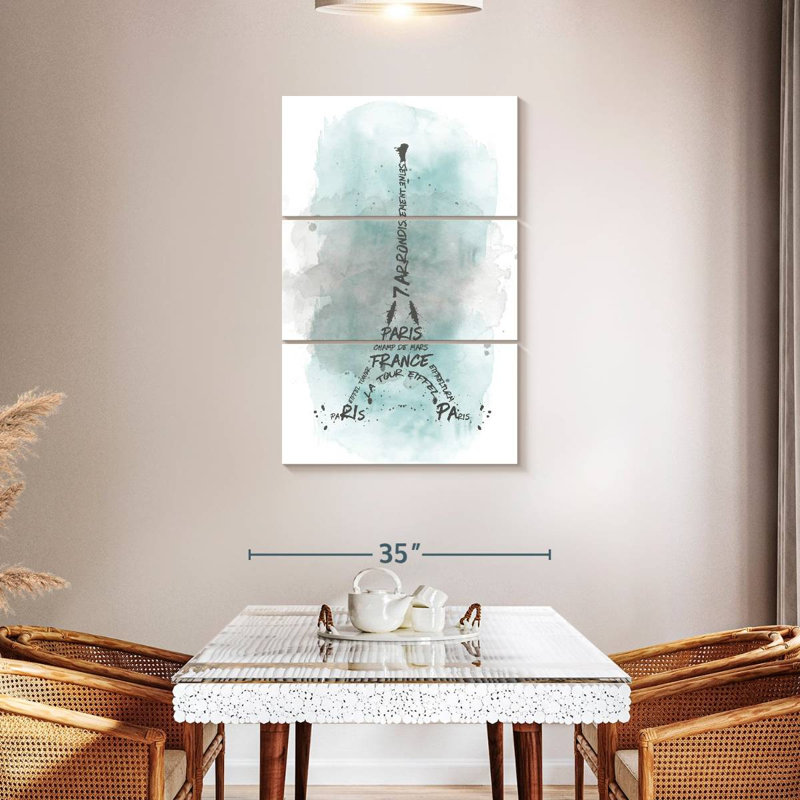 Lilie Tour Eiffel en turquoise, H 45 po x l 28 po
