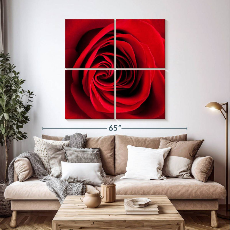 Harnek Red Rose In Bloom, 45" H x 45" W