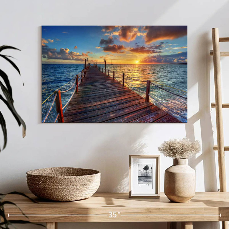 Quai Aletra au coucher du soleil, H 16 po x l 24 po