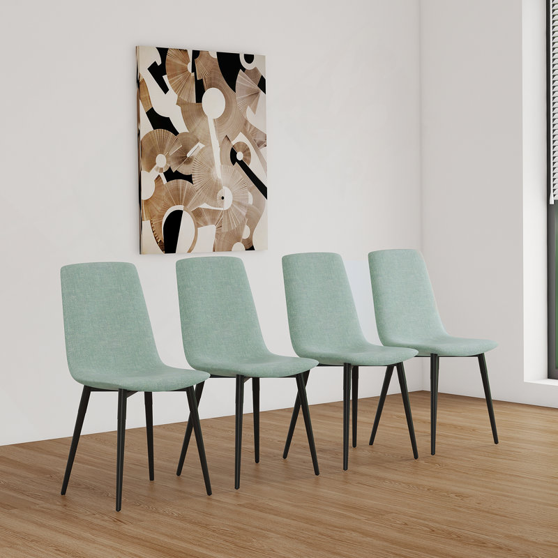 5-Piece Round Dining Table Set, Dining Table With 4 Upholstered Chairs