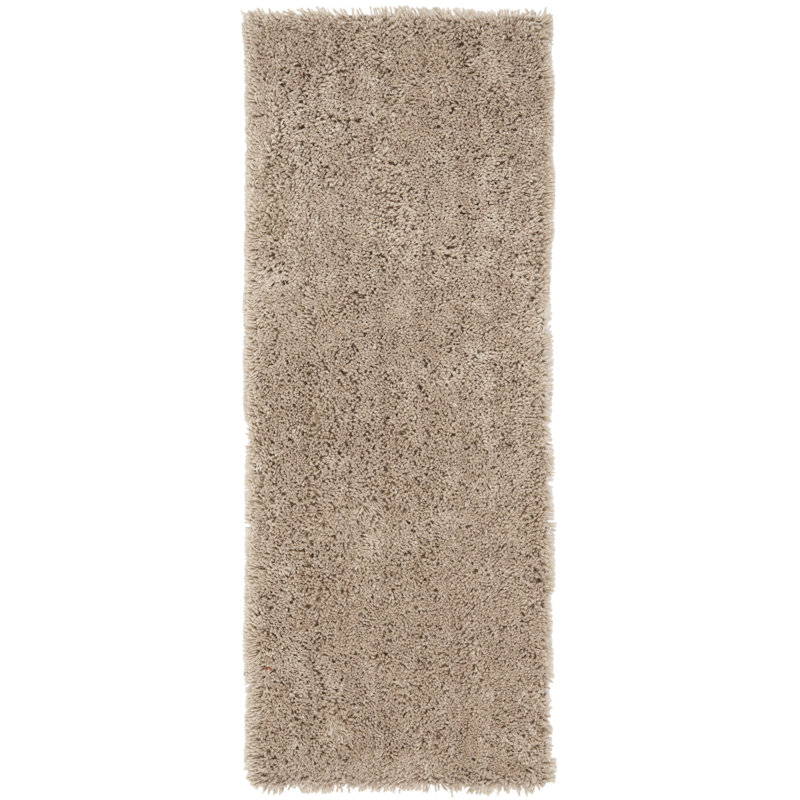 Assar Handmade Tufted Taupe Area Rug, Runner 2'3" x 6'