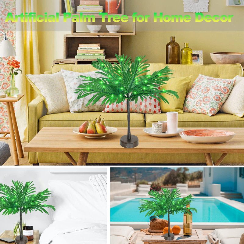 23 In Lighted Palm Tree Table Decor