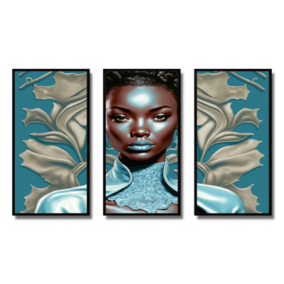 Beautiful Retro African American Model II - 3 pièces sur toile