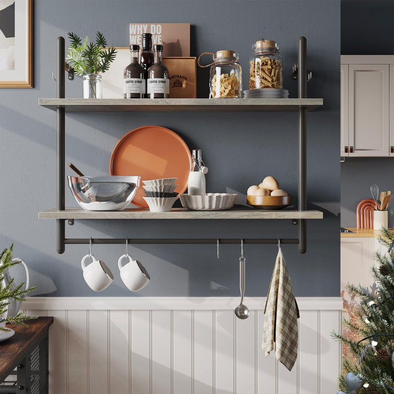 Aailyah Floating Shelf, Retro Grey