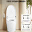 Toilette intelligente avec couvercle ouvert avec capteur de pied, siège chauffant, affichage à DEL, buse autonettoyante, nuit, fonction de chasse automatique à bouton latéral