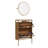 Wall-Mounted Shoe Cabinet With Mirror, Brown Finish