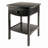Yvette 1-Drawer Nightstand in Black Finish With A shelf, 21.6'' H X 17.7'' W X 17.7'' D-298851511