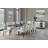 White & Brown Finish Dining Table (With Leaf)
