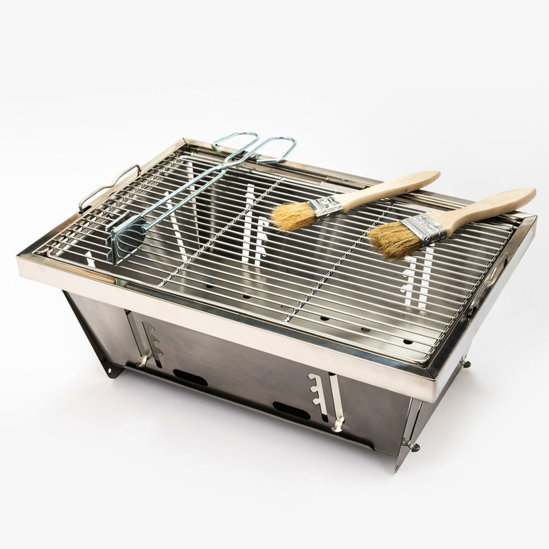 Barbecue au charbon de bois pour les loisirs en plein air - pliable, construction en acier et pique-nique portable plié, corps chauffant
