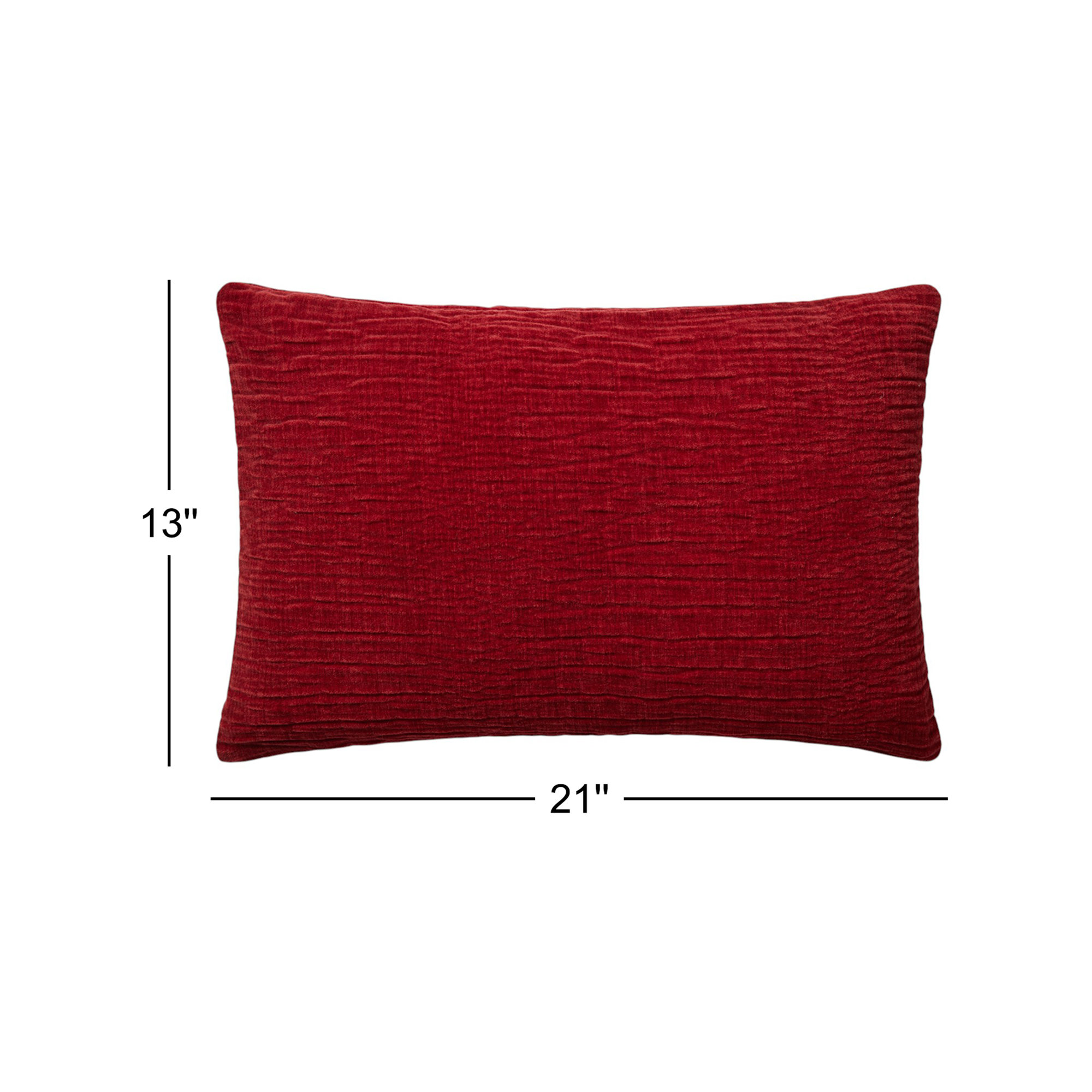 Edan Throw Pillow, Pillow Cover Only - No Insert, Red, 13" x 21"