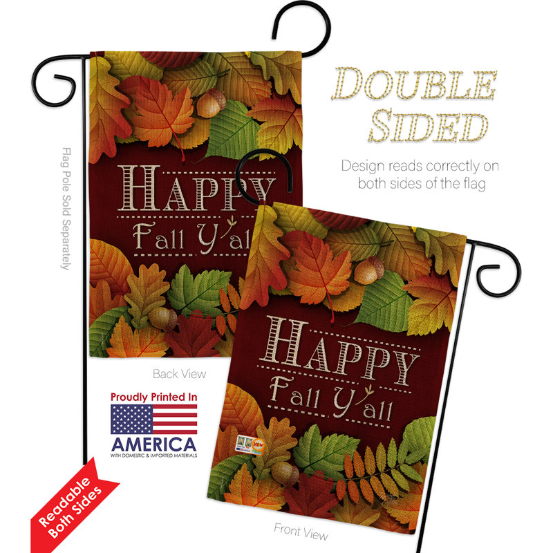 Drapeau de jardin 19 x 13 po Dovefield Happy Fall Y