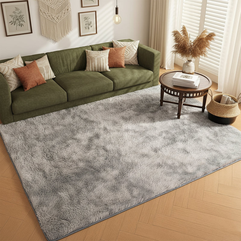 Nursery Gray Rug Plush Soft Shag Rug Ideal for Living Rooms, Bedrooms, and Children's Rooms, Rectangle 9' x 12', Nursery Gray