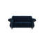 Causeuse formelle de luxe 1pc en velours indigo avec coussins 2 places
