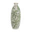 Vase à fleurs en céramique blanche avec motif floral vert et petites poignées-896186320-896186327