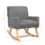 Chaise berçante rembourrée avec base en bois massif