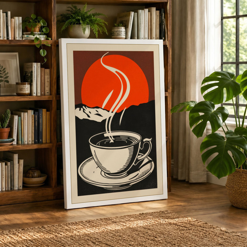Rising Sun Coffee Modern - Wrapped Canvas, 30x20 - 76.2 x 50.8 cm, Sage Border