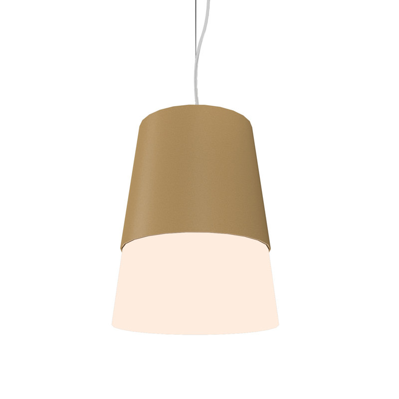 Cônico 1 - Light LED Pendant, 7.09" H x 5.71" W x 5.71" D, Maple, Gold