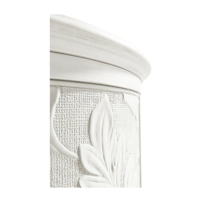 White Solid Wood End Table