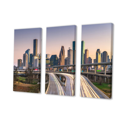 Houston Texas Skyline - Cityscapes Canvas Art Print Set